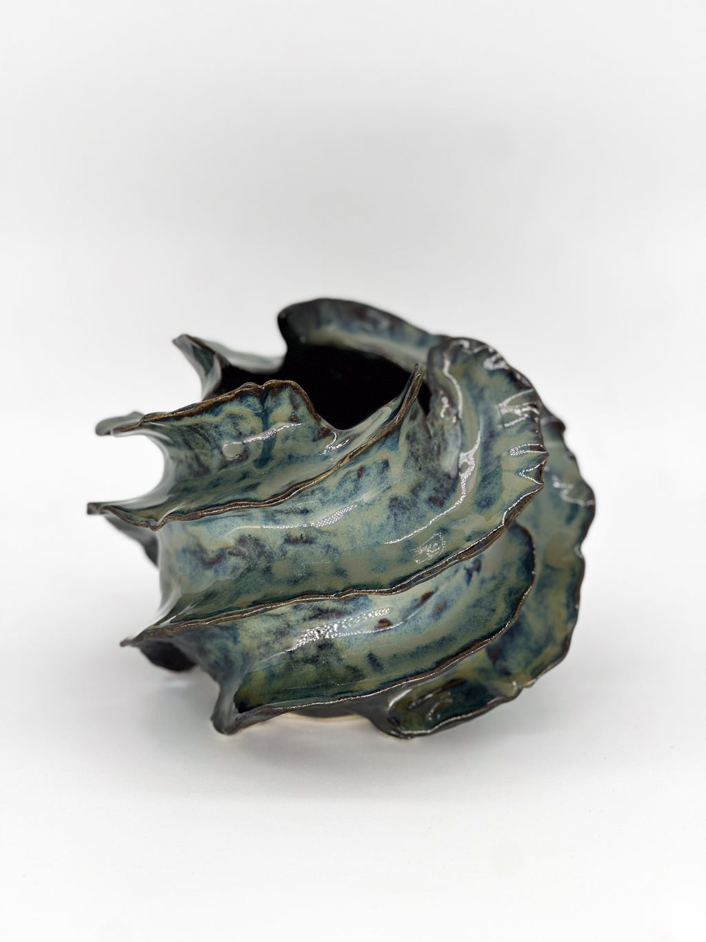 Ceramic Blue Coral Vessel