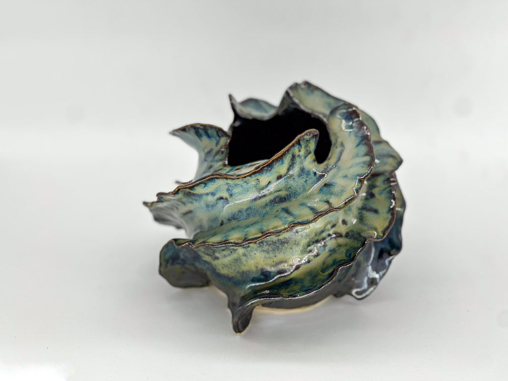 Ceramic Blue Coral Vessel