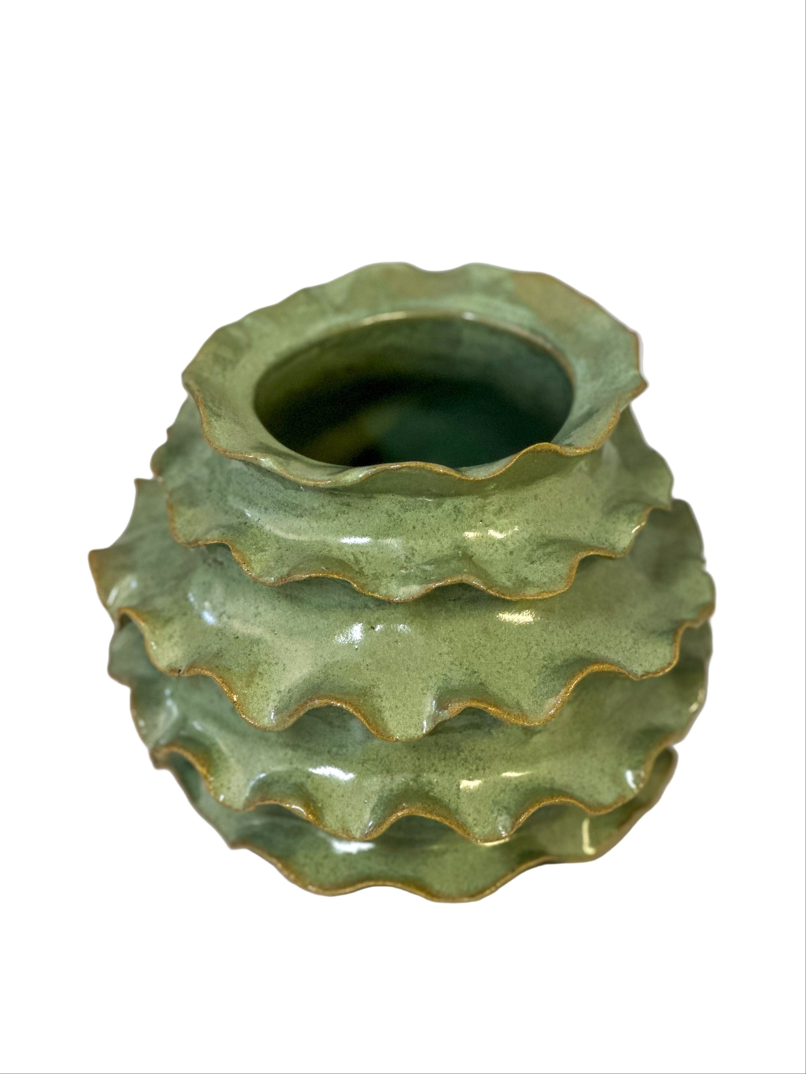 Soft Green Sculptural Vase